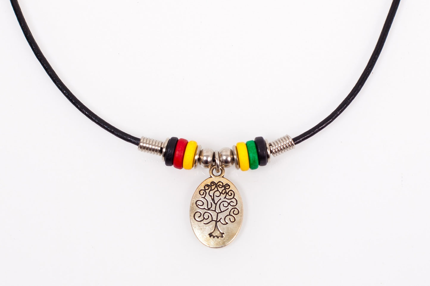 REGGAE TREE OF LIFE LEATHER NECKLACY