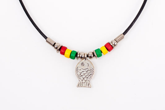 Fish Reggea leather necklace