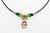 JAMAICAN TEDDY BEAR LEATHER NECKLACE