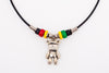 REGGAE TEDDY BEAR LEATHER NECKLACE