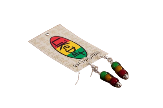 REGGAE DROP GLASS EARINGS